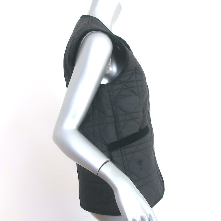 Christian Dior Macrocannage Quilted Vest Black Size 34