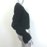 Alice + Olivia Foss Puff Sleeve Sweater Black Cashmere-Blend Size Extra Small