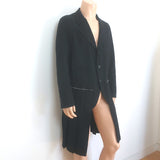 Comme des Garcons Homme Plus Pleated Long Jacket Black Wool Size Medium