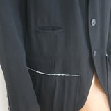 Comme des Garcons Homme Plus Pleated Long Jacket Black Wool Size Medium