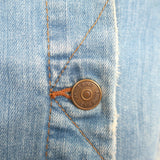 ANINE BING Distressed Denim Jacket Light Blue Stretch Cotton Size Small