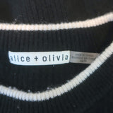 Alice + Olivia Foss Puff Sleeve Sweater Black Cashmere-Blend Size Extra Small