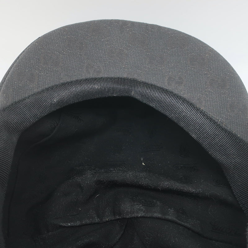 Gucci GG Monogram Canvas Newsboy Cap Charcoal/Black Size Large