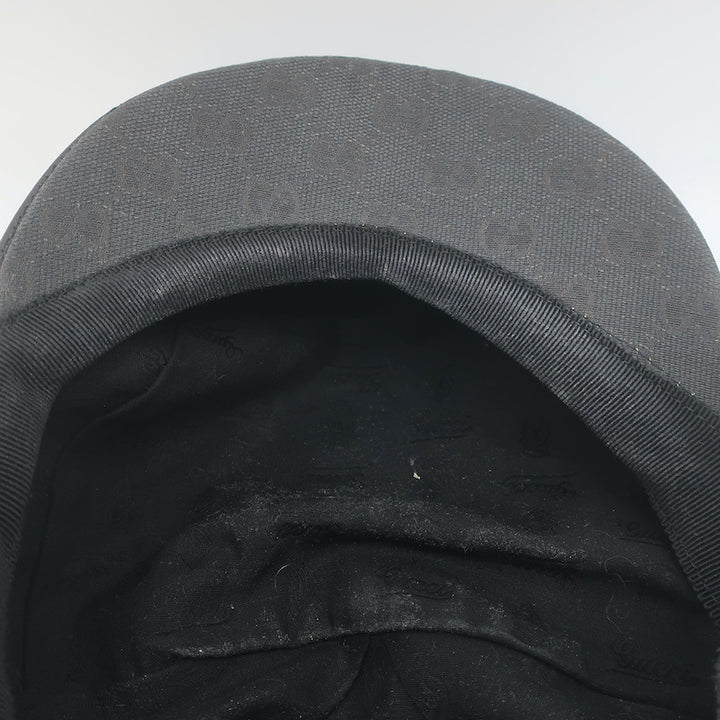 Gucci GG Monogram Canvas Newsboy Cap Charcoal/Black Size Large