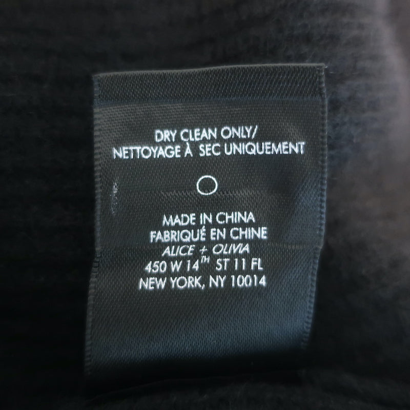 Alice + Olivia Foss Puff Sleeve Sweater Black Cashmere-Blend Size Extra Small