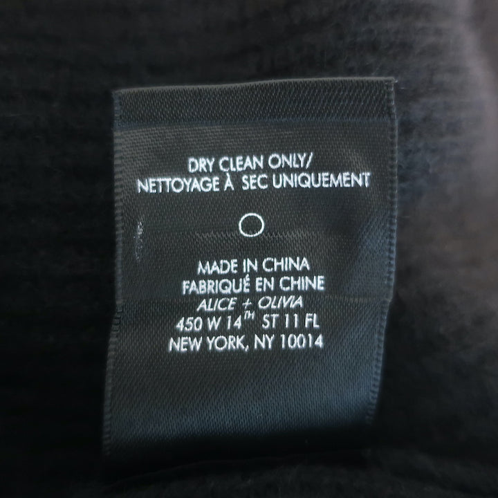 Alice + Olivia Foss Puff Sleeve Sweater Black Cashmere-Blend Size Extra Small