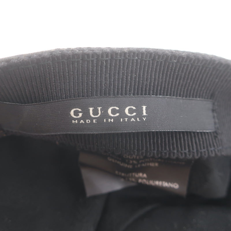 Gucci GG Monogram Canvas Newsboy Cap Charcoal/Black Size Large