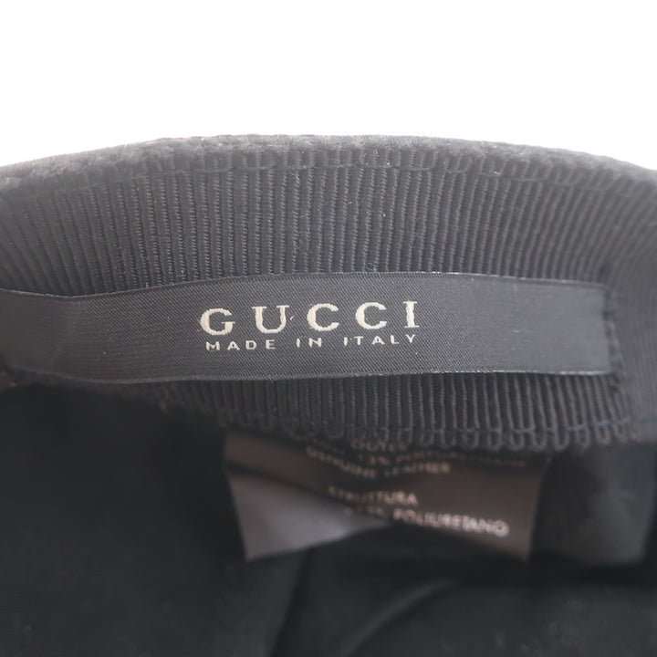 Gucci GG Monogram Canvas Newsboy Cap Charcoal/Black Size Large