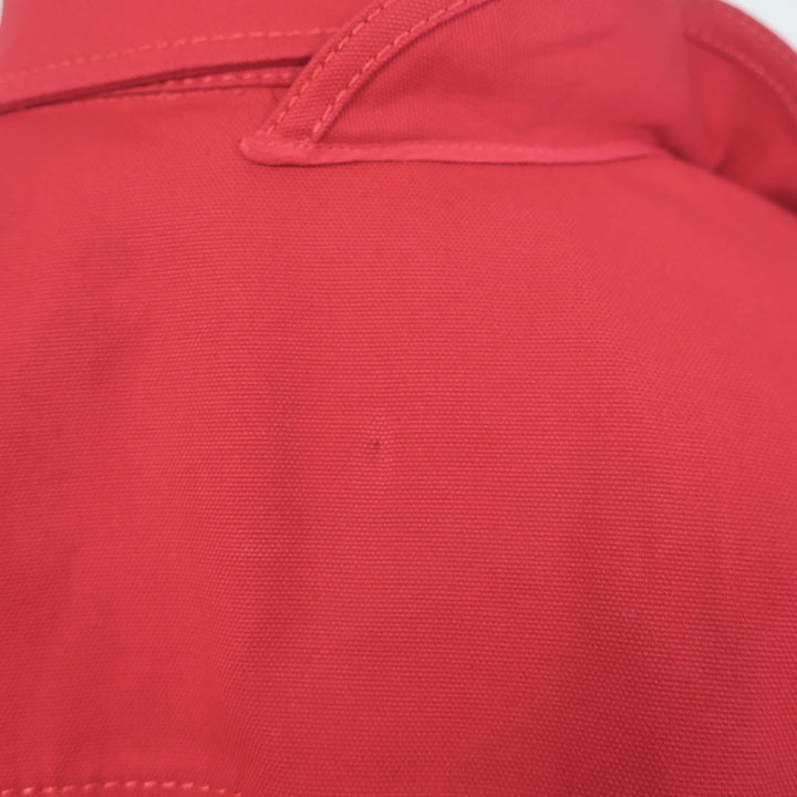 Valentino Rosette Collared Shirt Red Stretch Cotton Size 42 Long Sleeve Top