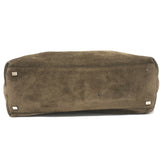 The Row Top Handle 14 Shoulder Bag Dark Olive Suede