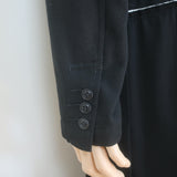 Comme des Garcons Homme Plus Pleated Long Jacket Black Wool Size Medium