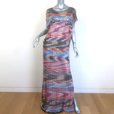 Missoni Mare Belted Open-Side Metallic Knit Maxi Dress Multicolor Size Medium
