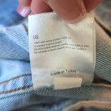 ANINE BING Distressed Denim Jacket Light Blue Stretch Cotton Size Small