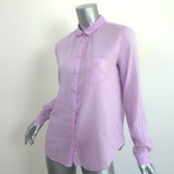 Forte Forte Button Down Shirt Lilac Cotton-Silk Size I Long Sleeve Top