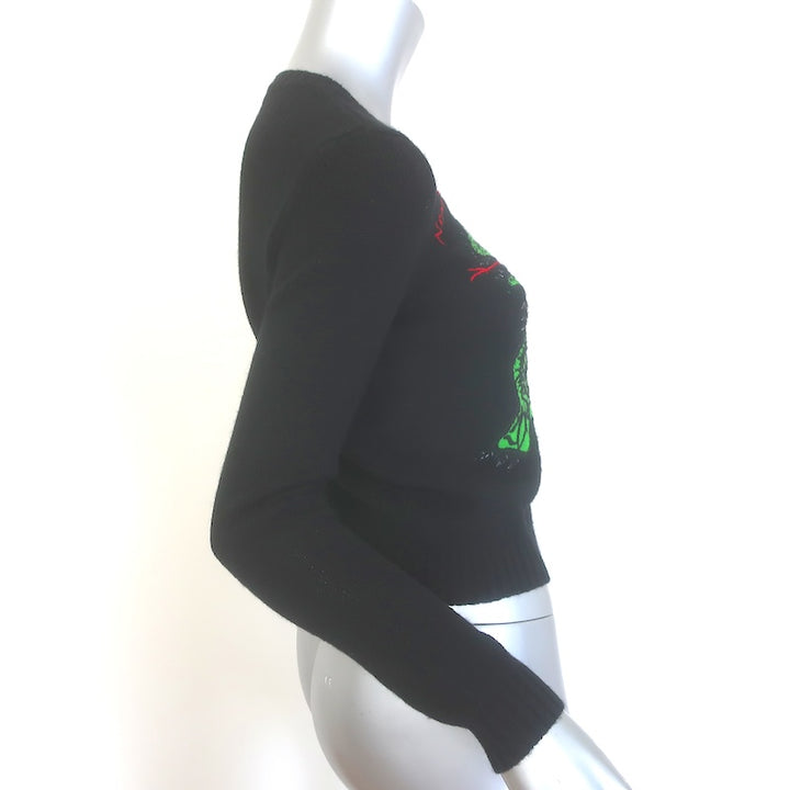 Christian Dior Cashmere Niki de Saint Phalle Dinosaur Sweater Black Size US 2
