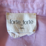 Forte Forte Button Down Shirt Lilac Cotton-Silk Size I Long Sleeve Top
