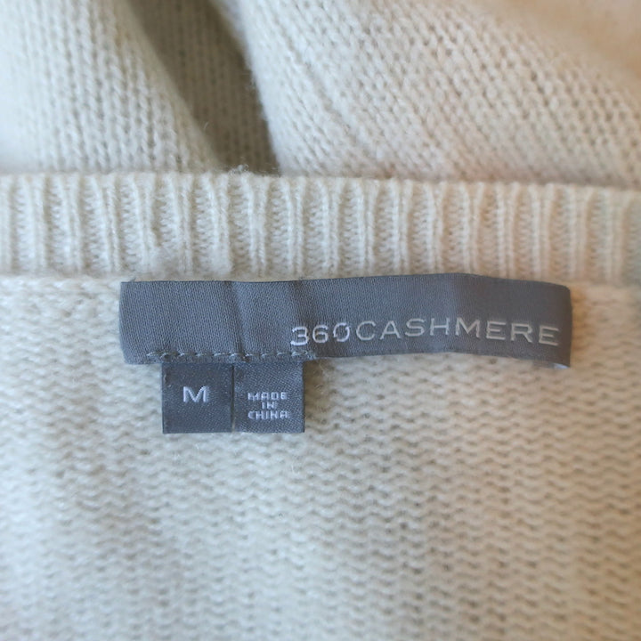 360 Cashmere Polka Dot Raglan Sweater Beige/Black Size Medium