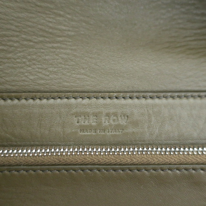 The Row Top Handle 14 Shoulder Bag Dark Olive Suede