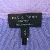 Rag & Bone Pierce Cashmere Cardigan Lavender Ribbed Knit Size Extra Small