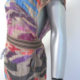 Missoni Mare Belted Open-Side Metallic Knit Maxi Dress Multicolor Size Medium