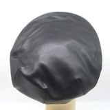 Hermes Leather Newsboy Cabbie Hat Black Size 61