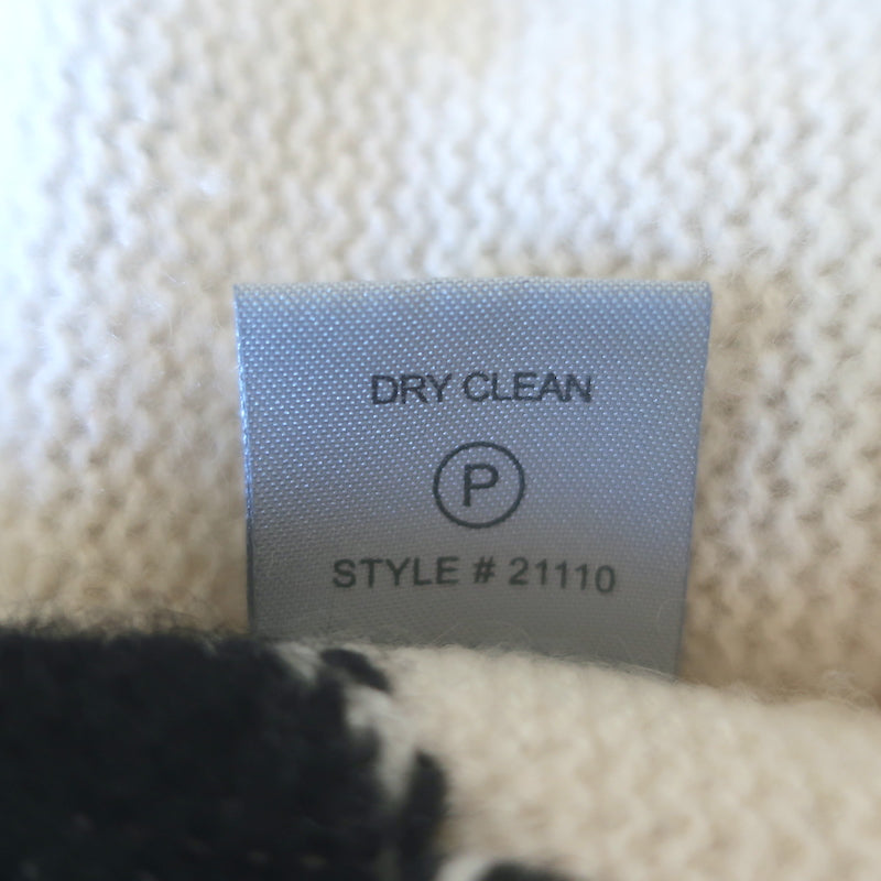 360 Cashmere Polka Dot Raglan Sweater Beige/Black Size Medium
