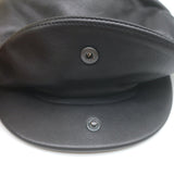 Hermes Leather Newsboy Cabbie Hat Black Size 61