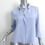 Peter Cohen Square Frolic Top Baby Blue Silk Size Small 3/4 Sleeve Blouse
