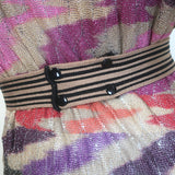 Missoni Mare Belted Open-Side Metallic Knit Maxi Dress Multicolor Size Medium