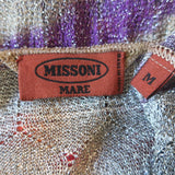 Missoni Mare Belted Open-Side Metallic Knit Maxi Dress Multicolor Size Medium