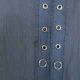 Ramy Brook Maisie navy grommet-embellished cold-shoulder mini dress, authentic pre-owned luxury