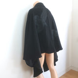 Alexander McQueen Swallow Cape Coat Black Wool-Cashmere Size 48