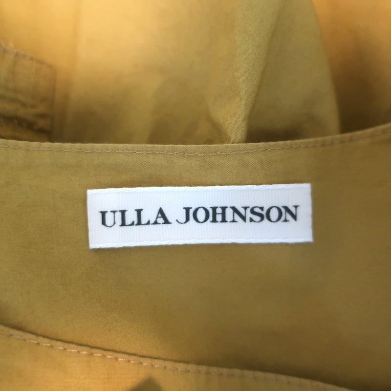 Ulla Johnson Agathe Puff Sleeve Tiered Midi Dress Tobacco Cotton Poplin Size 10