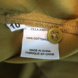 Ulla Johnson Agathe Puff Sleeve Tiered Midi Dress Tobacco Cotton Poplin Size 10