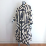 Magnolia Pearl Quiltwork Esme Dress Coat Navy/Ecru Striped Cotton One Size