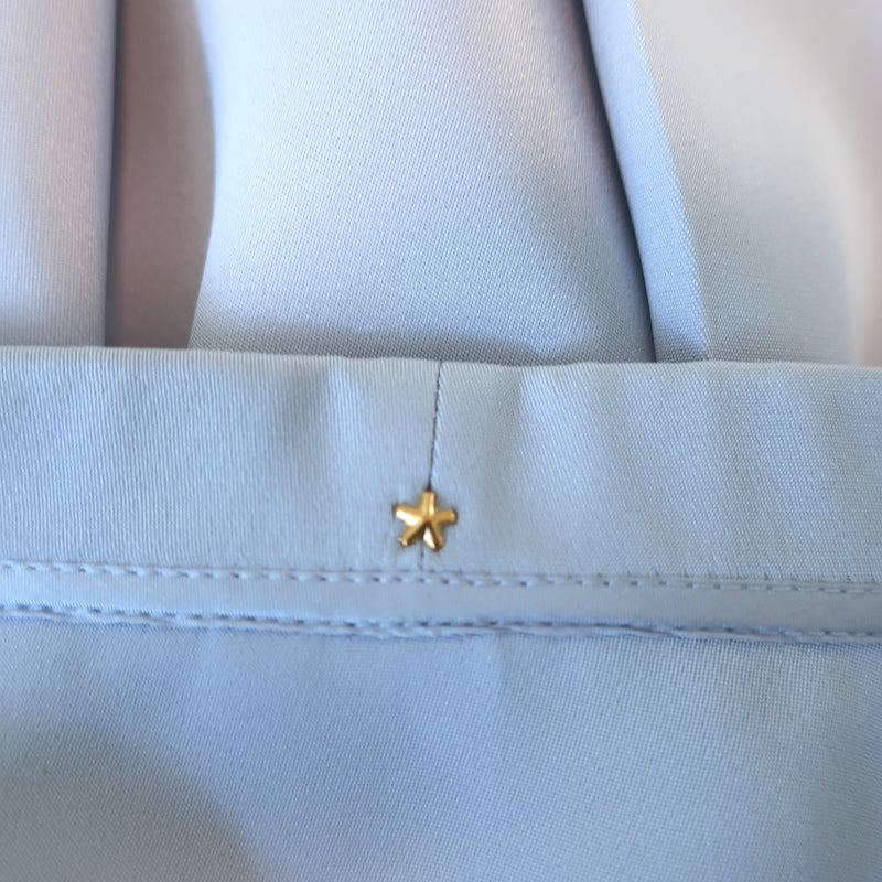 Peter Cohen Square Frolic Top Baby Blue Silk Size Small 3/4 Sleeve Blouse
