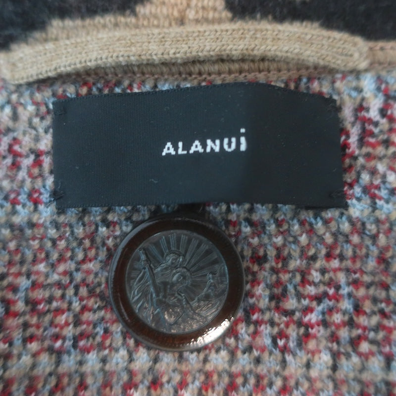 Alanui Fair Isle Animal Jacquard Belted Cardigan Brown/Multi Size Extra Small