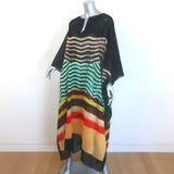 Dries Van Noten Len Lye Cartland Striped Kaftan Black/Multi Cotton One Size