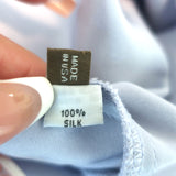 Peter Cohen Square Frolic Top Baby Blue Silk Size Small 3/4 Sleeve Blouse