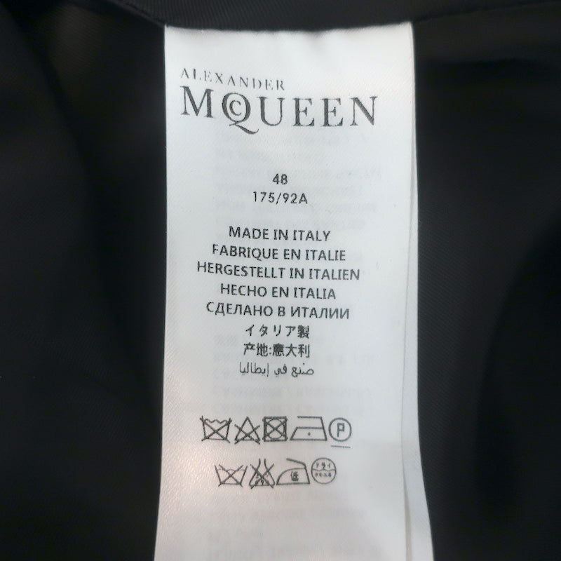 Alexander McQueen Swallow Cape Coat Black Wool-Cashmere Size 48