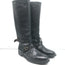 Manolo Blahnik Buckled Riding Boots Black Leather Size 38.5
