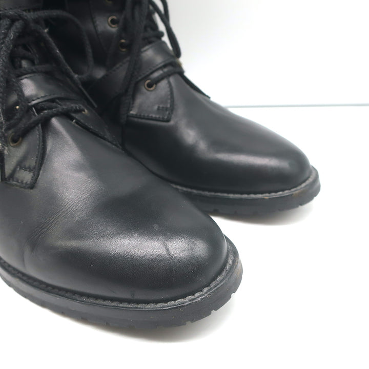 Manolo Blahnik Buckled Riding Boots Black Leather Size 38.5