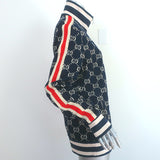 Gucci GG Jacquard Track Jacket Navy Cotton Knit Size Extra Large Unisex