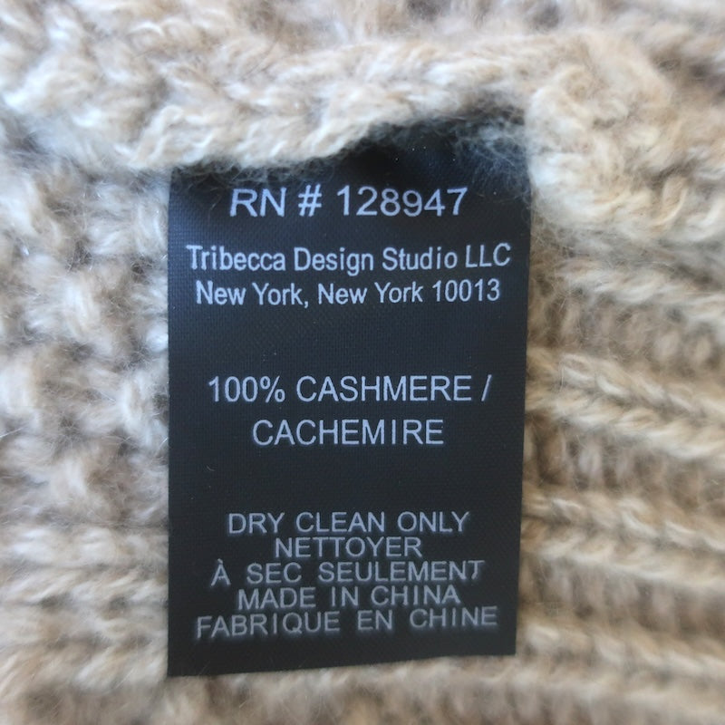 Nili Lotan Cashmere Cable Knit Turtleneck Sweater Taupe Size Extra Small