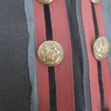 D&G Dolce & Gabbana Military Jacket Velvet-Trimmed Black Wool Size 48