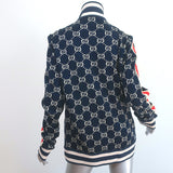 Gucci GG Jacquard Track Jacket Navy Cotton Knit Size Extra Large Unisex