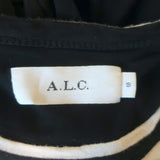 A.L.C. Cutout Maxi Dress Alejandro Black & White Striped Jersey Size Small