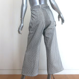 Nili Lotan Quentin Striped High-Rise Wide Leg Jeans Black/White Size 30