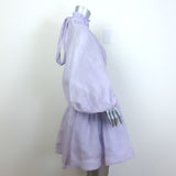 Zimmermann Luminous Open-Back Mini Dress Lilac Linen-Silk Size 3