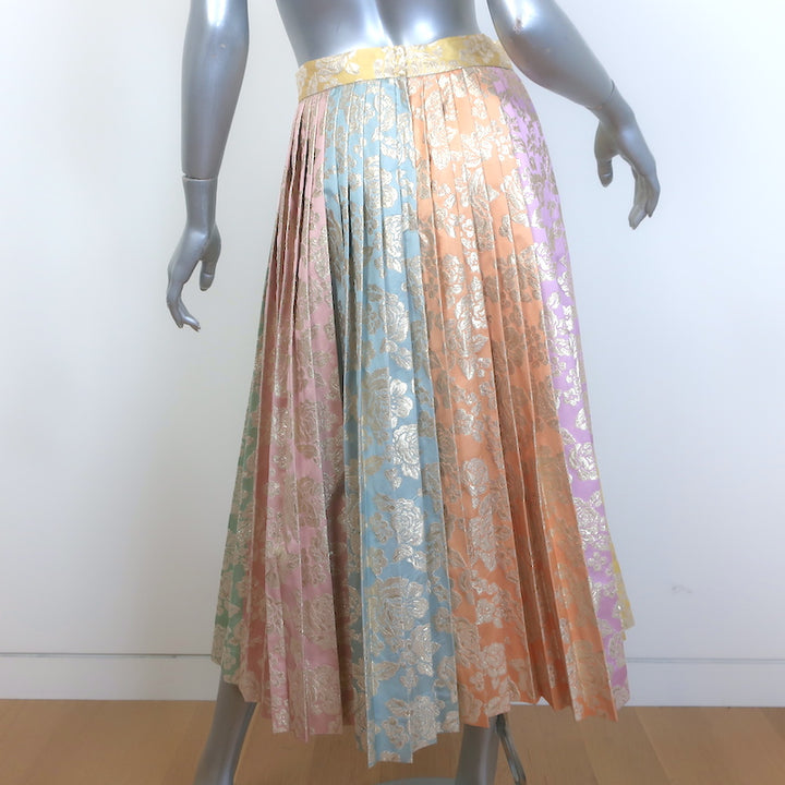 Dolce &amp; Gabbana Colorblock pleated skirt Sz 42, detail